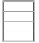 8-1/2 x 11" White Laser Label, 4 Labels per Sheet Measuring 8" x 2.625". SKU: 148W