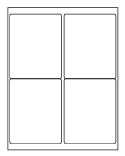 8-1/2 x 11" White Laser Label, 4 Labels per Sheet Measuring 4" x 5". SKU: B11W