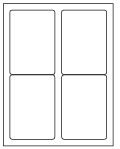 8-1/2 x 11" White Laser Label, 4 Labels per Sheet Measuring 3.5" x 5", Perfed. SKU: 255W