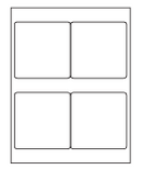 8-1/2 x 11" White Laser Label, 4 Labels per Sheet Measuring 4" x 4". SKU: 877W