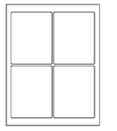 8-1/2 x 11" White Laser Label, 4 Labels per Sheet Measuring 3.75" x 4.75". SKU: 203W