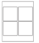 8-1/2 x 11" White Laser Label, 4 Labels per Sheet Measuring 3.875" x 3.875". SKU: 395W