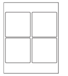8-1/2 x 11" White Laser Label, 4 Labels per Sheet Measuring 3.875" x 3.875". SKU: 395W