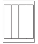 8-1/2 x 11" White Laser Label, 4 Vertical Labels per Sheet Measuring 2" x 9". SKU: 615W