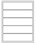 8-1/2 x 11" White Laser Label, 5  Horizontal Labels per Sheet Measuring 8" x 2". SKU: 735W