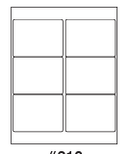 8-1/2 x 11" White Laser Label, 6 Labels per Sheet Measuring 4" x 3". SKU: 210W