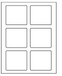 8-1/2 x 11" White Laser Label, 6 Labels per Sheet Measuring 3.25" x 3". SKU: 460W