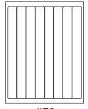 8-1/2 x 11" White Laser Label, 8 Labels per Sheet Measuring 1" x 10". SKU: 78W