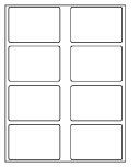 8-1/2 x 11" White Laser Label, 8 Labels per Sheet Measuring 3.625" x 2.5". SKU: 270W