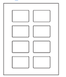 8-1/2 x 11" White Laser Label, 8 Labels per Sheet Measuring 2.6" x 1.77". SKU: 430W