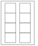 8-1/2 x 11" White Laser Label, 8 Labels per Sheet Measuring 2.75" x 2.5". SKU: 867W