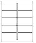8-1/2 x 11" White Laser Label, 10 Labels per Sheet Measuring 4" x 2" With Perfs. SKU: 45W