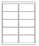 8-1/2 x 11" White Laser Label, 10 Labels per Sheet Measuring 4" x 2". SKU: B46W