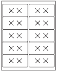 8-1/2 x 11" White Laser Label, 10 Labels per Sheet Measuring 4" x 2". SKU: 885W