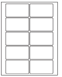 8-1/2 x 11" White Laser Label, 10 Labels per Sheet Measuring 3.5" x 2". SKU: 44W