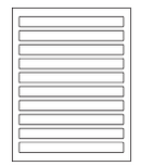 8-1/2 x 11" White Laser Label, 10 Labels per Sheet Measuring 7.5" x 0.75". SKU: 864W