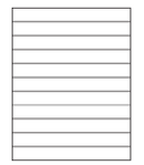 8-1/2 x 11" White Laser Label, 11 Labels per Sheet Measuring 8.5" x 1". SKU: 54W