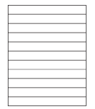 8-1/2 x 11" White Laser Label, 11 Labels per Sheet Measuring 8.5" x 1". SKU: 54W