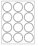 8-1/2 x 11" White Laser Label, 12 Round Labels per Sheet Measuring 2.5". SKU: 881W