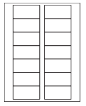 8-1/2 x 11" White Laser Label, 14 Labels per Sheet Measuring 3" x 1.5". SKU: 107W