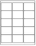 8-1/2 x 11" White Laser Label, 15 Labels per Sheet Measuring 2.6875" x 2". SKU: 640W