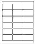 8-1/2 x 11" White Laser Label, 18 Labels per Sheet Measuring 2.75" x 1.5". SKU: 89W