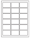 8-1/2 x 11" White Laser Label, 18 Labels per Sheet Measuring 2.5" x 1.5625". SKU: 785W