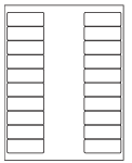 8-1/2 x 11" White Laser Label, 20 Labels per Sheet Measuring 2.625" x 1". SKU: 874W