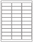 8-1/2 x 11" White Laser Label, 30 Labels per Sheet Measuring 2.625" x 1". SKU: B16W