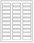 8-1/2 x 11" White Laser Label, 30 Labels per Sheet Measuring 2.25" x  0.75". SKU: 515W