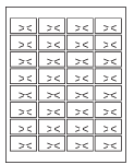8-1/2 x 11" White Laser Label, 32 Labels per Sheet Measuring 1.875" x 1.0625". SKU: 868W