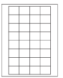 8-1/2 x 11" White Laser Label, 32 Labels per Sheet Measuring 1.59375" x 1.3". SKU: 76W