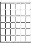 8-1/2 x 11" White Laser Label, 36 Labels per Sheet Measuring 1.25" x 1.625". SKU: 114W