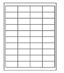 8-1/2 x 11" White Laser Label, 40 Labels per Sheet Measuring 2" x 1". SKU: B191W