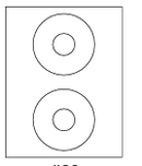 8-1/2 x 11" White Laser Label, 2 DVD Labels per Sheet Measuring 4.5" Round. SKU: 20W