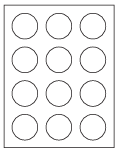 8-1/2 x 11" White Laser Label, 12 Round Labels per Sheet Measuring 2" Round. SKU: B77W