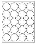 8-1/2 x 11" White Laser Label, 20 Round Labels per Sheet Measuring 2" Round. SKU: B585W