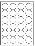 8-1/2 x 11" White Laser Label, 24 Round Labels per Sheet Measuring 1.66" Round. SKU: B212W