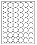 8-1/2 x 11" White Laser Label, 48 Round Labels per Sheet Measuring 1.25" Round. SKU: 92W