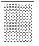 8-1/2 x 11" White Laser Label, 108 Round Labels per Sheet Measuring 0.75" Round. SKU: B209W