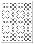 8-1/2 x 11" White Laser Label, 80 Round Labels per Sheet Measuring 0.875" Round. SKU: 81W