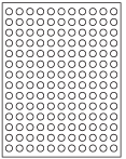 8-1/2 x 11" White Laser Label, 154 Round Labels per Sheet Measuring 0.5" Round. SKU: 208W