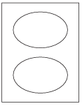8-1/2 x 11" White Laser Label, 2 Oval Labels per Sheet Measuring 6" x 4". SKU: 720W