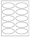 8-1/2 x 11" White Laser Label, 10 Oval Labels per Sheet Measuring 3.75" x 1.75". SKU: 590W