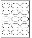 8-1/2 x 11" White Laser Label, 15 Oval Labels per Sheet Measuring 2.375" x 1.4375". SKU: 520W