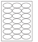 8-1/2 x 11" White Laser Label, 21 Oval Labels per Sheet Measuring 2.5" x 1.375". SKU: 285W