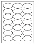 8-1/2 x 11" White Laser Label, 21 Oval Labels per Sheet Measuring 2.5" x 1.375". SKU: 285W