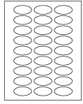 8-1/2 x 11" White Laser Label, 27 Oval Labels per Sheet Measuring 2" x 1". SKU: 280W